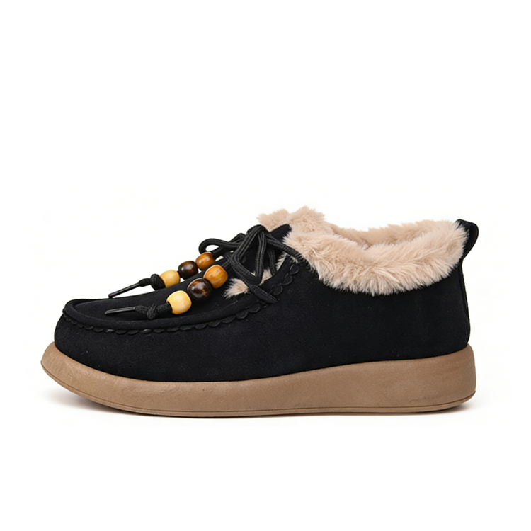 Healthy-foot  حذاء نسائي كاجوال مريح (مبطن بالصوف لفصل الخريف والشتاء)، شكل حذاء بيركن يجعل القدمين تبدو أصغر حجمًا، مناسب للتنقل أو الارتداء اليومي