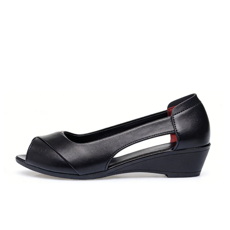 Healthy-foot حذاء نسائي مفتوح من الجلد الطبيعي بكعب متوسط 4.5 سم، تجربة ارتداء ناعمة ومريحة، حذاء مهني للعمل يمكن ارتداؤه لساعات طويلة دون التعب