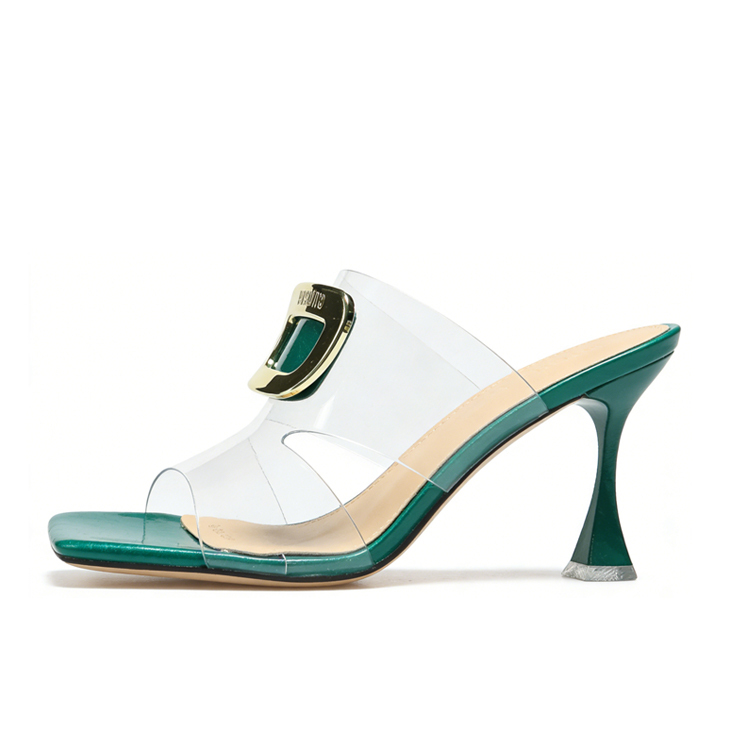 Healthy-foot أحذية كعب عالي للسيدات شفافة مفتوحة عند أصابع القدم، بكعب 9 سم، تمنح مظهراً نحيفاً وإطالة لخط الساق، مناسبة لمرضى التواء الإبهام