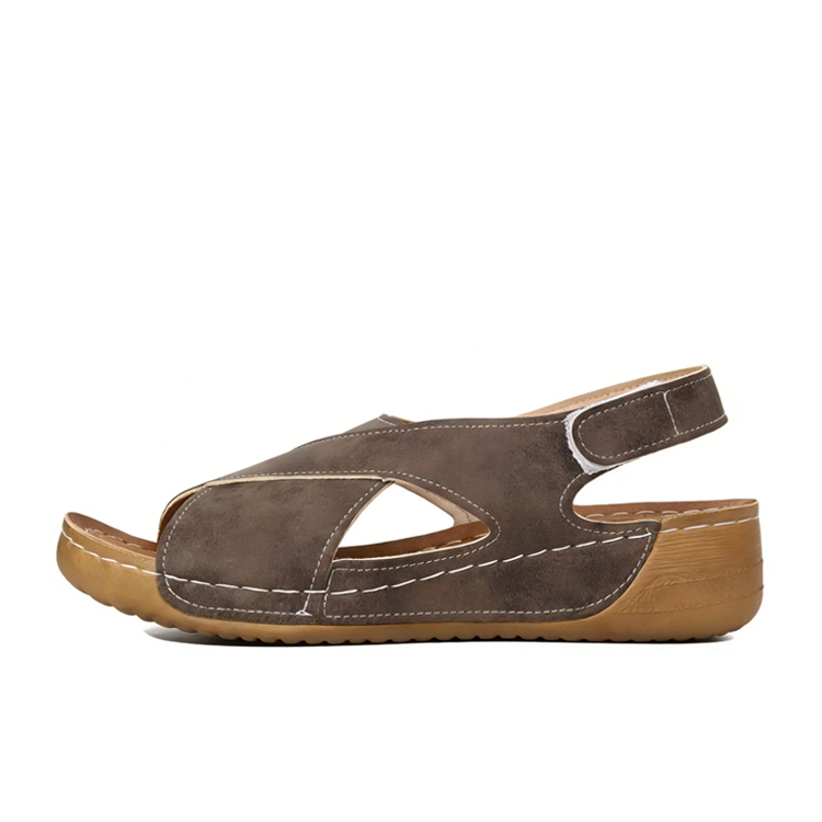 Healthy-foot صندل نسائي بالطراز العربي، مع كعب مائل، بطول 5 سم، جلد مخمل، أنيق وعتيق وأنيق للغاية