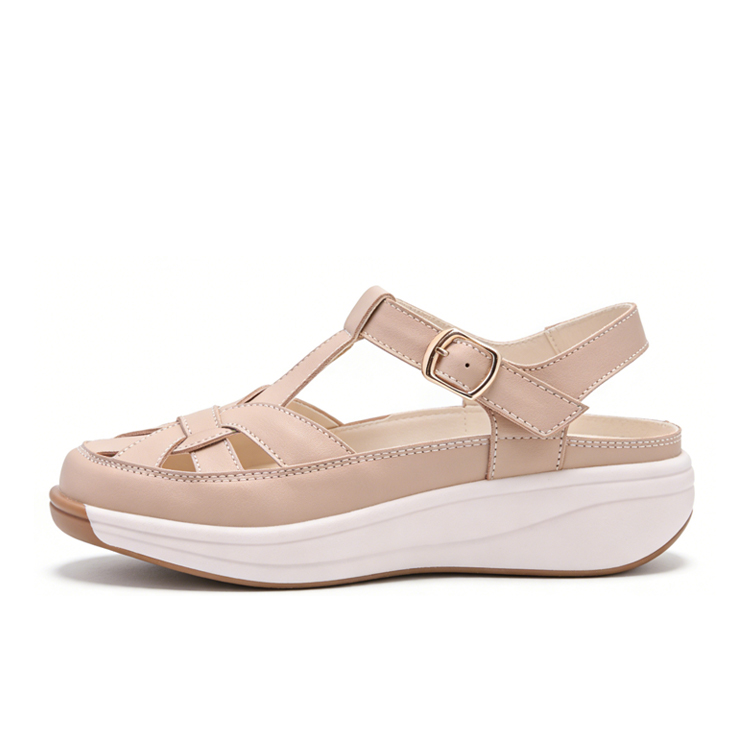 Healthy-foot  صندل نسائي مريح مبطن بتصميم دائري، نعل خفيف يسمح بالمشي لساعات طويلة، موديل عملي يناسب كل يوم