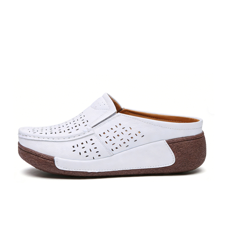 Healthy-foot   نعل سميك للنساء مفرغ، كعب 5 سم، خفيف وعملي، مناسب للارتداء اليومي