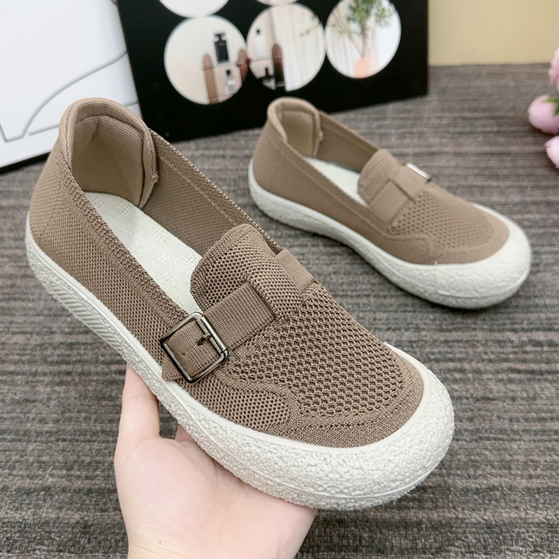 Healthy-foot   حذاء نسائي للتنقل بإبزيم مربع وتصميم سهل الارتداء بخطوة واحدة، مثالي للسيدات كبيرات السن للارتداء اليومي-healthy-foot