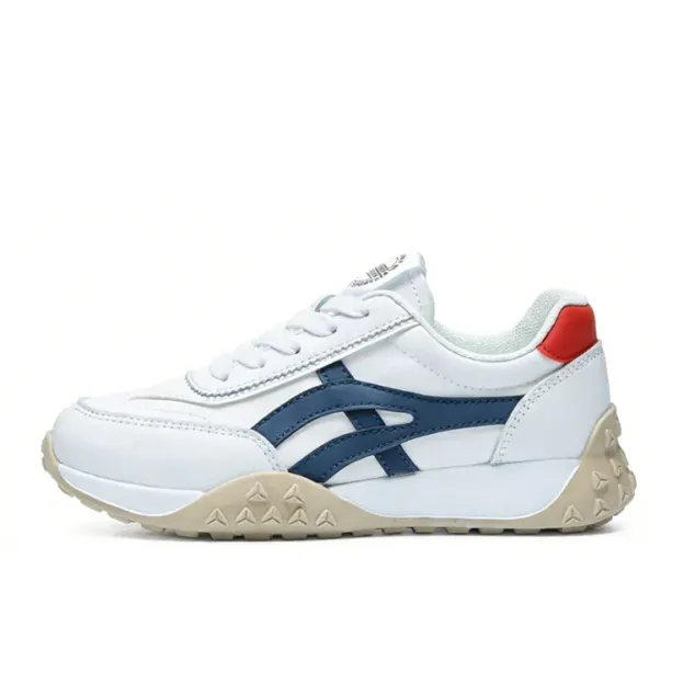 Healthy-foot حذاء رياضي أبيض للسيدات، مصنوع من الجلد الطبيعي، كعب مرتفع بارتفاع 5 سم، تصميم متباين الألوان عصري وعملي للاستخدام اليومي