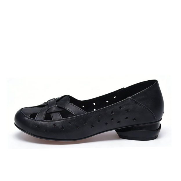 Healthy-foot   حذاء نسائي جلدي بنعل ناعم غير قابل للانزلاق