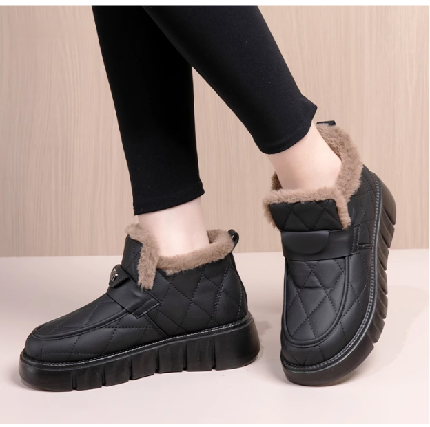 Healthy-foot حذاء ثلج مريح للسيدات، مبطن للدفء وناعم، تصميم عرض 8.6 سم، مناسب بشكل خاص للنساء كبيرات السن، موديل يومي متعدد الاستخدامات-healthy-foot