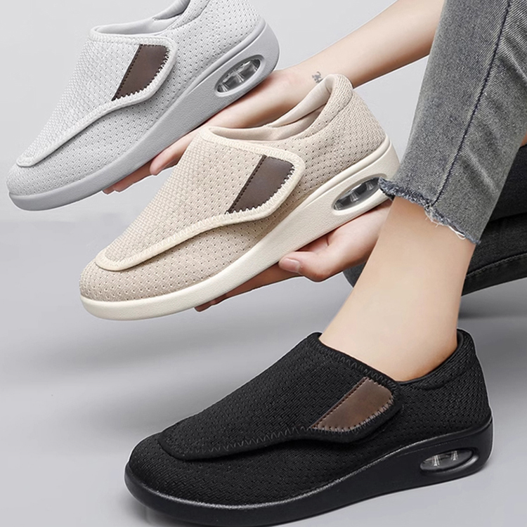 Healthy-foot   حذاء طبي ناعم وقابل للتنفس مع شريط سحري يمكنك من ضبط المساحة الداخلية بحرية، مريح وناعم، مثالي للمسنين-healthy-foot