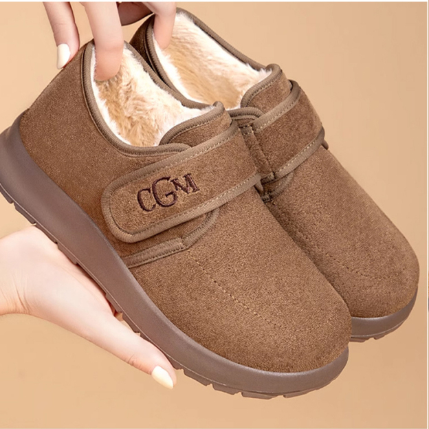 【الإصدار الأول: جوارب صوف هدية لفترة محدودة】حذاء نسائي مبطن مقاوم للانزلاق خاص بالثلوج