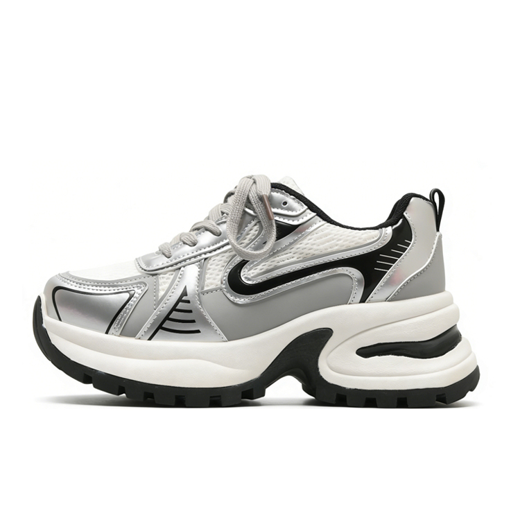 Healthy-foot حذاء رياضي للسيدات بتصميم عصري وقدم سميكة يطيل الساقين ويوفر مرونة ضد الانزلاق مع شبكة تهوية