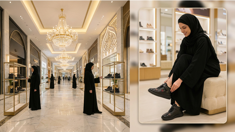 حذاء مبطن بفرو ناعم من جلد الغنم الفاخر باللون البني