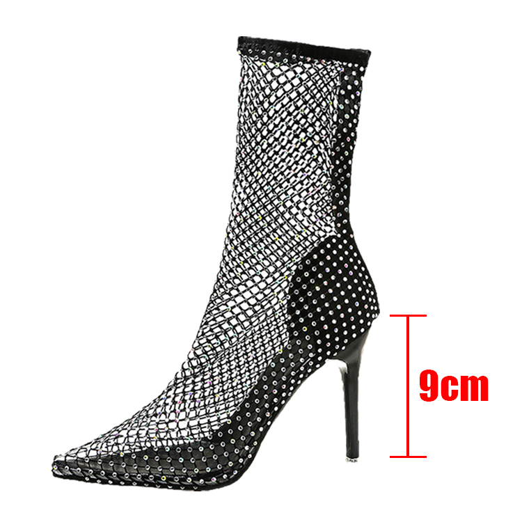 Healthy-foot صندل شبكي إيطالي فاق التهوية مع كعب سميك 9 سم