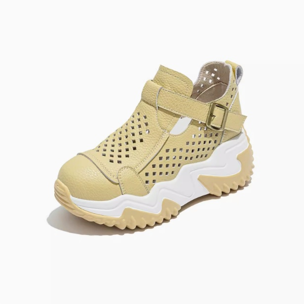 Healthy-foot  صندل روماني عصري مفتوح من الأمام للنساء، بنعل ناعم وسميك، كعب بارتفاع 7 سم، مقدمة دائرية لجعل القدمين تبدو أصغر، نمط يومي متعدد الاستخدامات-healthy-foot