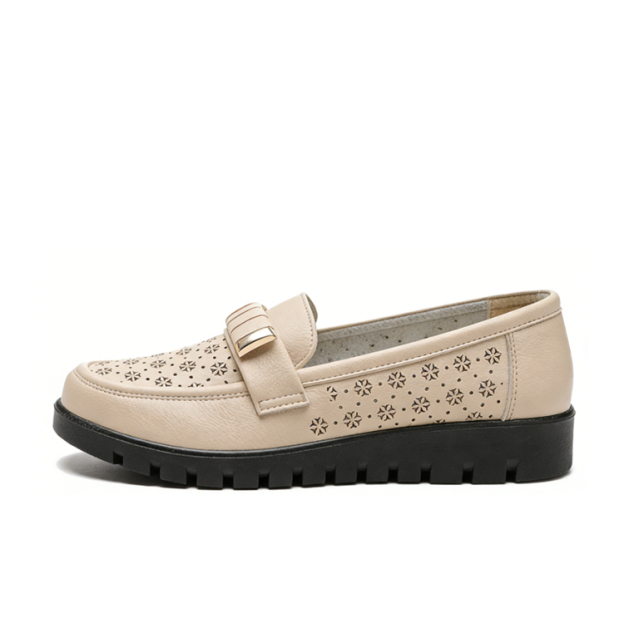 Healthy-foot حذاء نسائي مثقوب وضيق ، مريح ومرن ، يمكن ارتداؤه لساعات طويلة دون التعب ، مثالي للمرأة الأنيقة في منتصف العمر