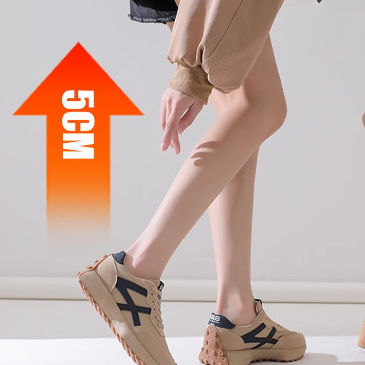 Healthy-foot حذاء رياضي نسائي بكعب ٥ سم، يُطيل الساقين بشكل خفيف، فيبدو أنحف وأطول. متعدد الاستخدامات ومريح، مناسب للرياضات الخارجية أو للارتداء اليومي-healthy-foot