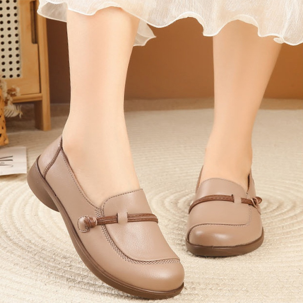 Healthy-foot   حذاء نسائي بمقدمة مستديرة وجلد ناعم، مريحة للغاية وذات مرونة عالية، مثالي للوقوف لفتراتويونعخاصللسيوالدات كبار السن،عضيناقةار رزين-healthy-foot