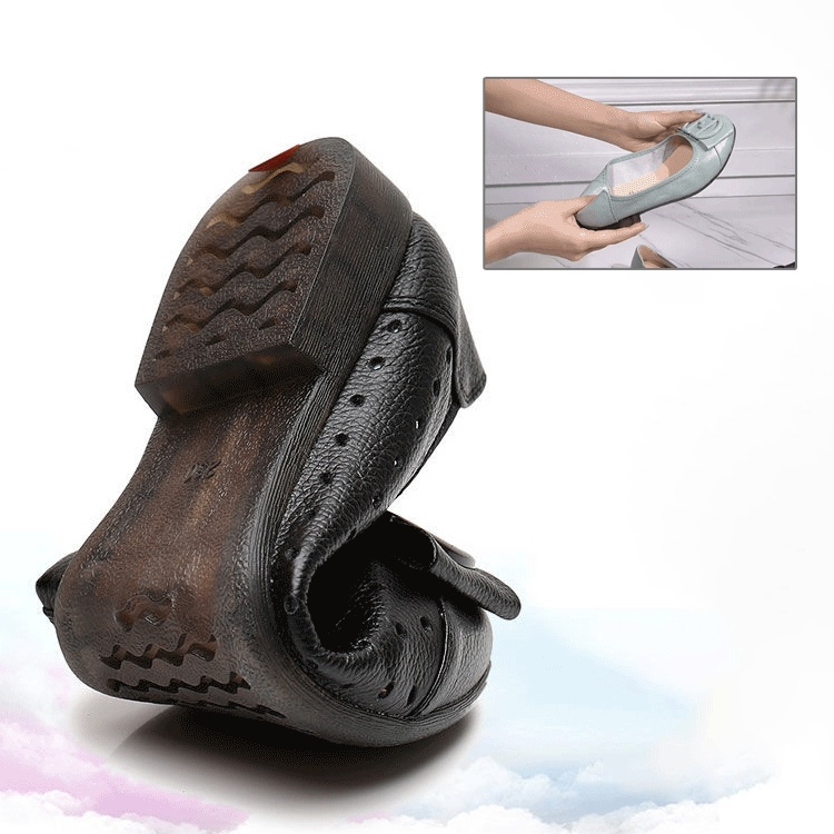 Healthy-foot  حذاء نسائي جلدي مجوف منخفض الرقعة ناعم النعل (أكثر مبيعا)