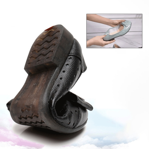 Healthy-foot  حذاء نسائي جلدي مجوف منخفض الرقعة ناعم النعل (أكثر مبيعا)