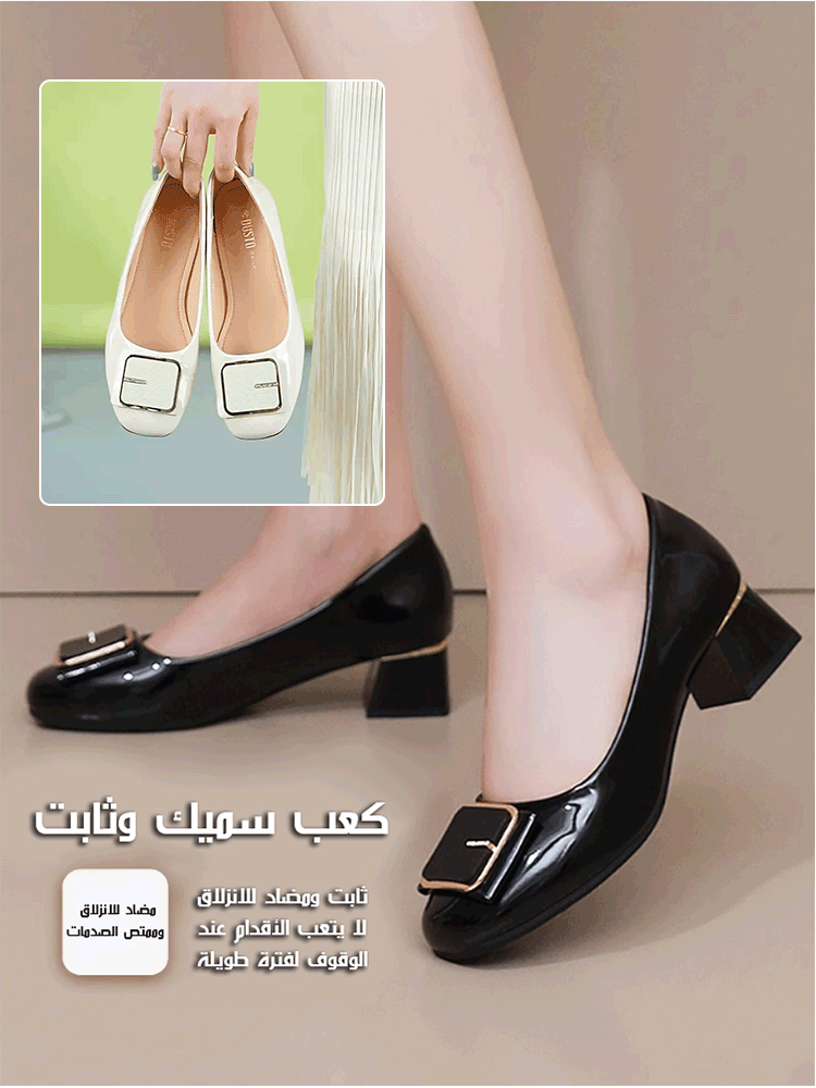 【لا يتعب القدمين】حذاء كاجوال بكعب سميك وأنيق-healthy-foot