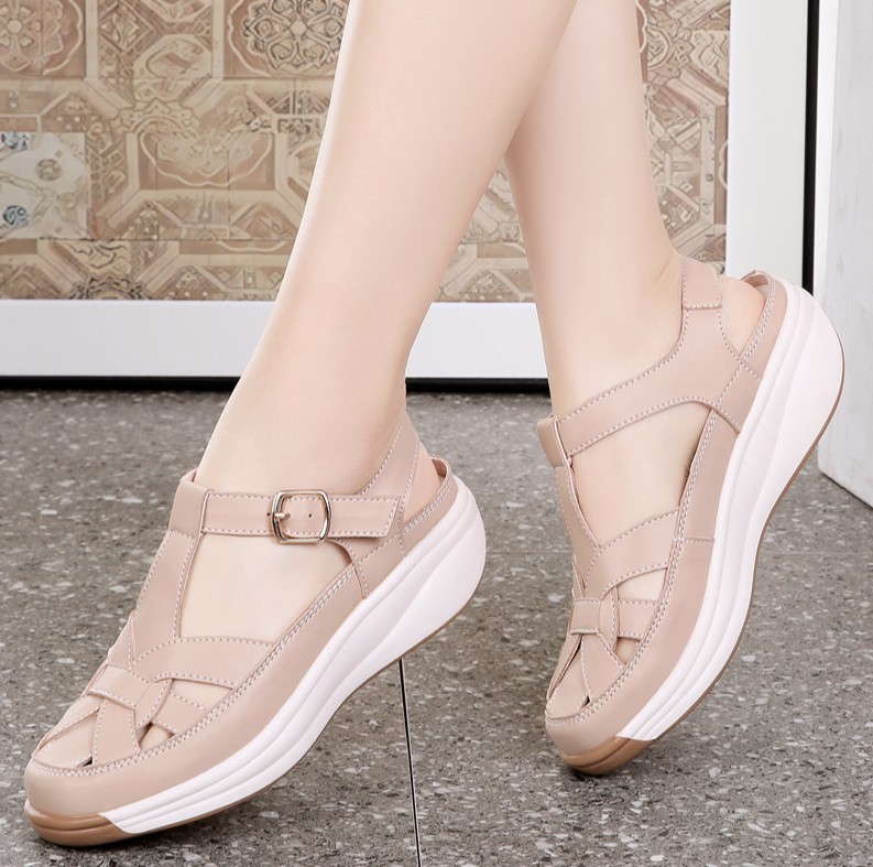 Healthy-foot صندل مجدول كاجوال بنعل سميك خفيف (عدم الشعور بالتعب أثناء المشي)