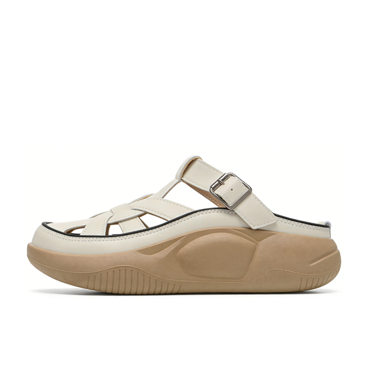 Healthy-foot صندل مجدول بفتحة للكعب للسيدات، مصمم لتحسين خط الساق وزيادة الطول بمقدار 5 سم بشكل بصري. نعل ناعم ومريح يسمح بالوقوف لفترات طويلة دون تعب، مثالي للاستخدام اليومي والتنقل