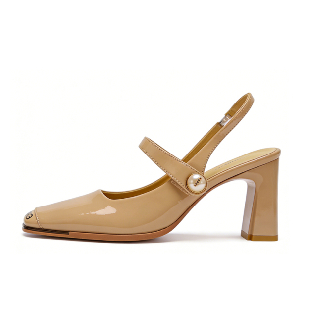 Healthy-foot حذاء ماري جين العصري الأنيق، المصنوع من الجلد اللامع الناعم، مع كعب سميك، يخلق مظهرًا بسيطًا وأنيقًا ويطيل الساقين، ويعزز ثقتك. مثالي للعمل أو المواعدة أو المناسبات الرسمية