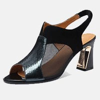 Healthy-foot أحذية نسائية جلدية مريحة بكعب سميك بارتفاع 7 سم