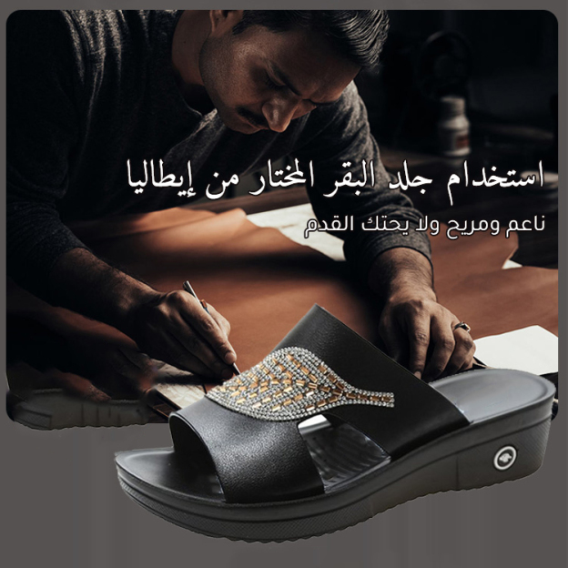 Healthy-foot صندل جلدي نسائي بنعل ناعم لامتصاص الصدمات-healthy-foot