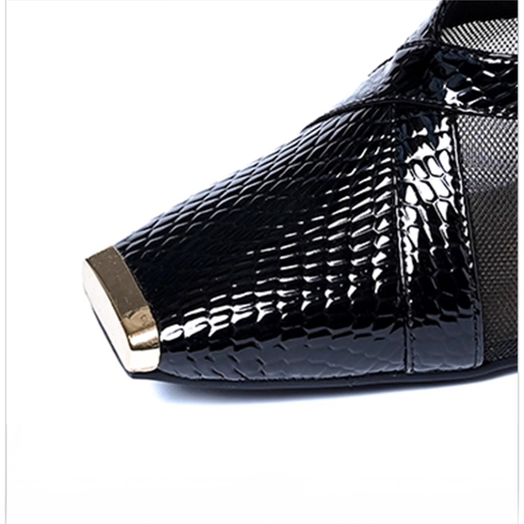 Healthy-foot حذاء عالي بكعب 5 سم بتصميم رأس ثعبان مع إكسسوار معدني أنيق، يطيل الساقين بأناقة ويناسب جميع الإطلالات-healthy-foot