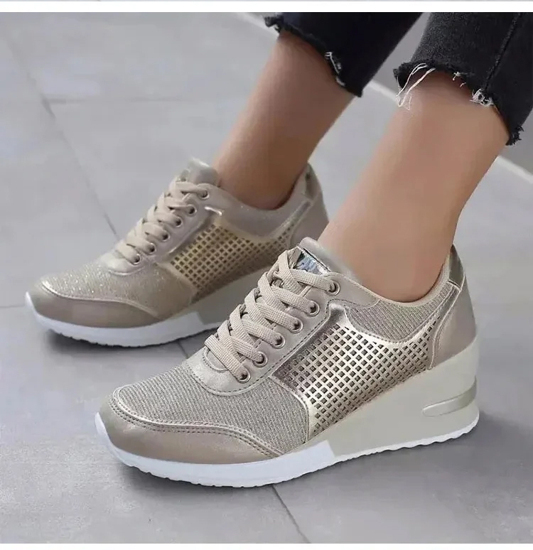 Healthy-foot حذاء كاجوال نسائي من الجلد الطبيعي بكعب 3 سم، مريح وناعم مع زيادة غير مرئية في الارتفاع، يصحح المشية، مناسب للخروج والتنقل-healthy-foot