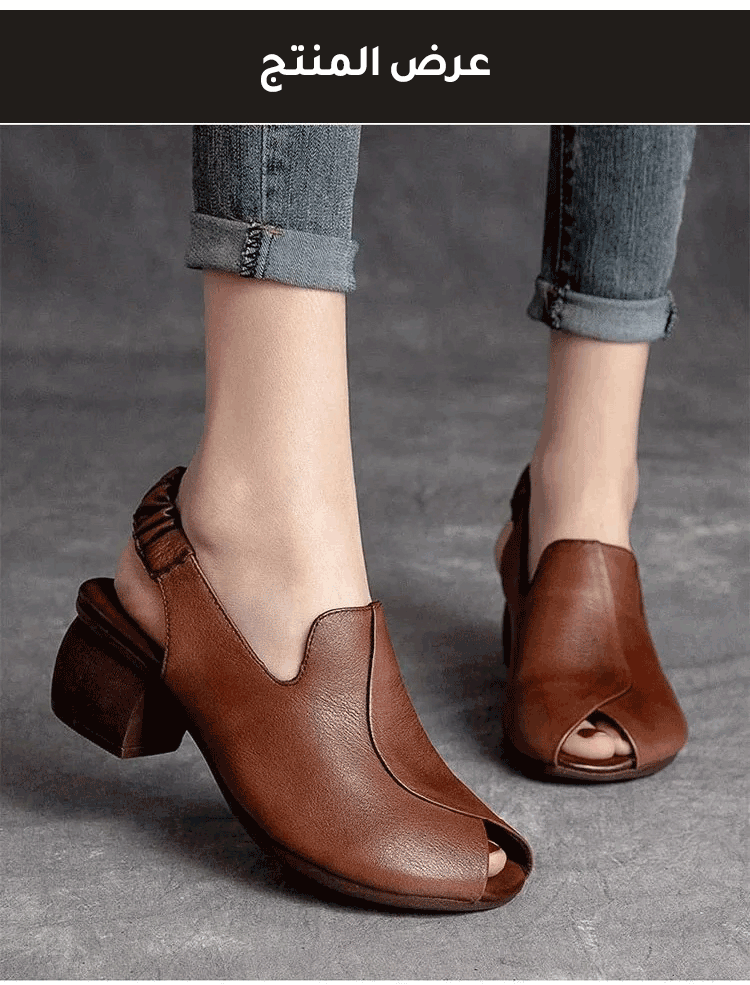 حذاء نسائي موضة الموسم بكعب عريض