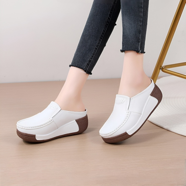 Healthy-foot   نعل سميك للنساء مفرغ، كعب 5 سم، خفيف وعملي، مناسب للارتداء اليومي-healthy-foot