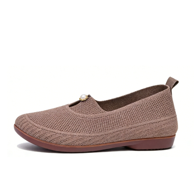 Healthy-foot حذاء كاجوال مزين باللؤلؤ، مصنوع من نسيج شبكي، مصمم خصيصًا للأمهات. مريح وقابل للتنفس، مناسب للارتداء في الخارج أو داخل المنزل، مع قالب حذاء موسع يوفر مزيدًا من الراحة للقدمين