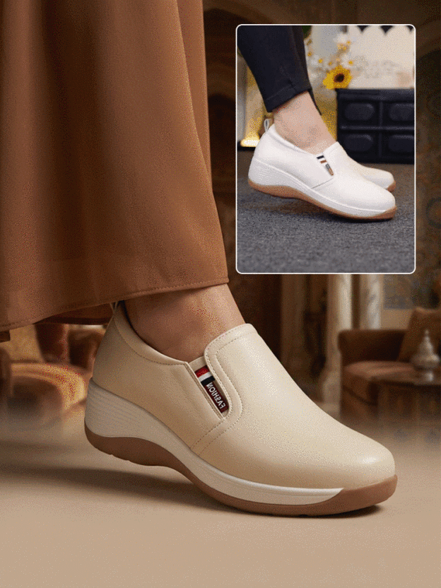 حذاء لوفر كاجوال بعلوي جلدي (زيادة الارتفاع بمقدار 5 سم)