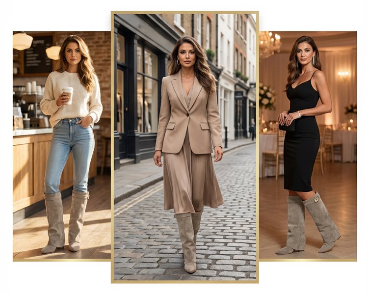 حذاء بوت طويل للعارضات موضة 2024