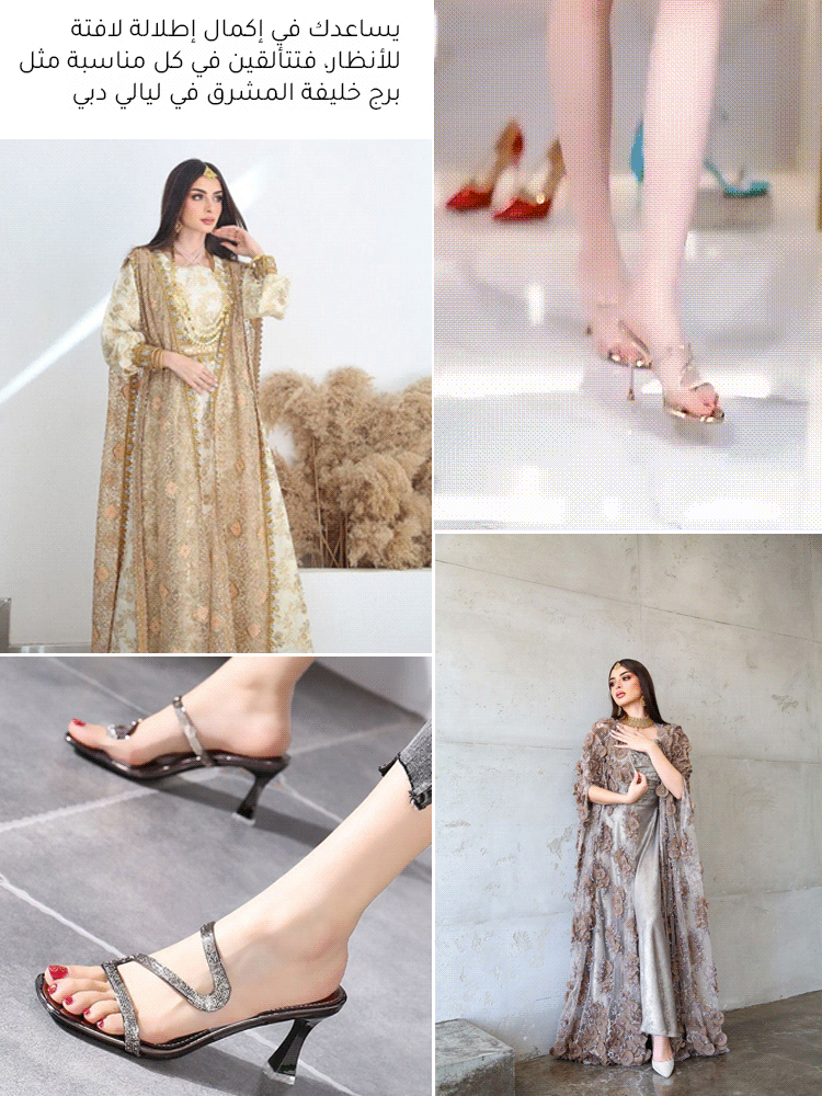 Healthy-foot صندل عصري بديع مزين بأحجار الراين المشرقة بكعب مرتفع 