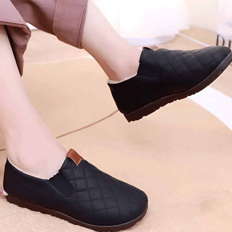 Healthy-foot حذاء نسائي مخمل للراحة، مقاوم للماء وزلق، ناعم ومريح، يلتصق بقدميك ويوفر دفئًا مضاعفًا-healthy-foot