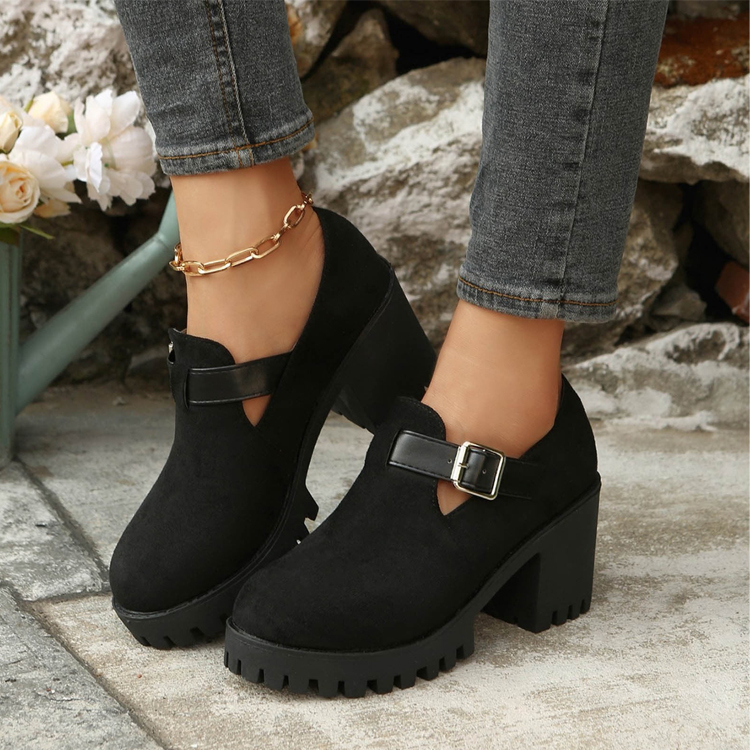 Healthy-foot (متوفر بمقاس 42) حذاء نسائي كاجوال بنعل سميك ورأس الحذاء دائري، زيادة الطول 8 سم