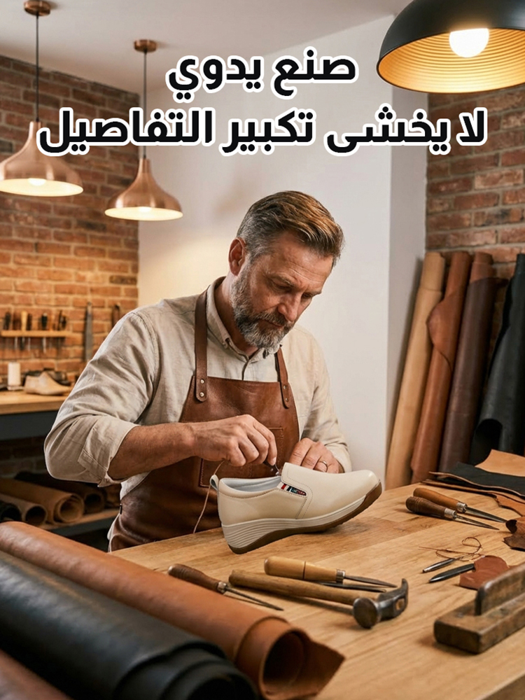 حذاء لوفر كاجوال بعلوي جلدي (زيادة الارتفاع بمقدار 5 سم)