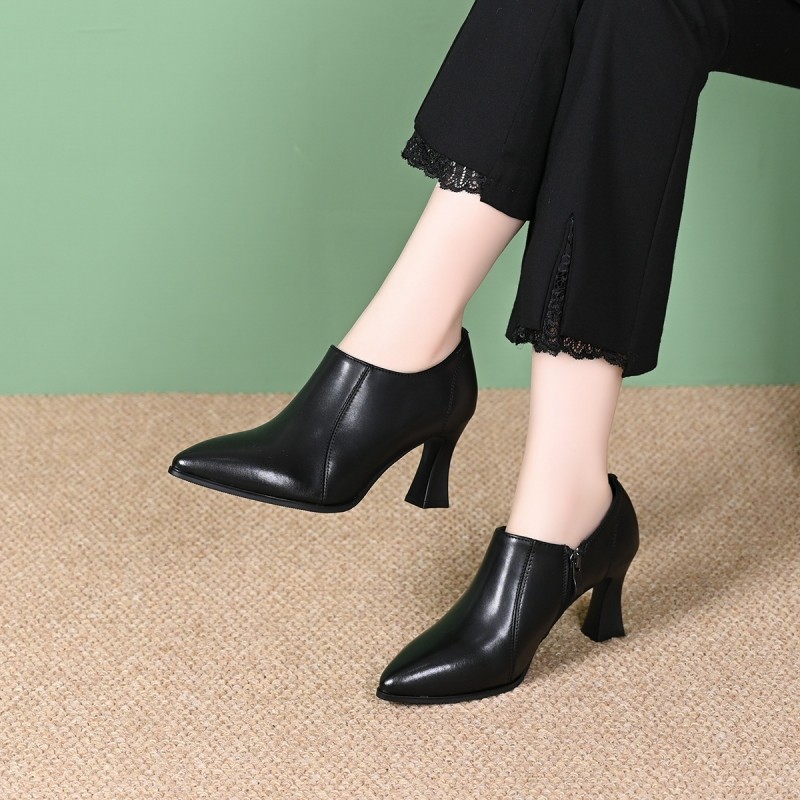 Healthy-foot كعب عالٍ بسيط بارتفاع 5 سم، مع جلد واسع وطري يجعل قدميك مرتاحتين، لا يتعب قدميك حتى بعد الوقوف لفترات طويلة، مثالي للتنقل اليومي أو الارتداء العادي-healthy-foot