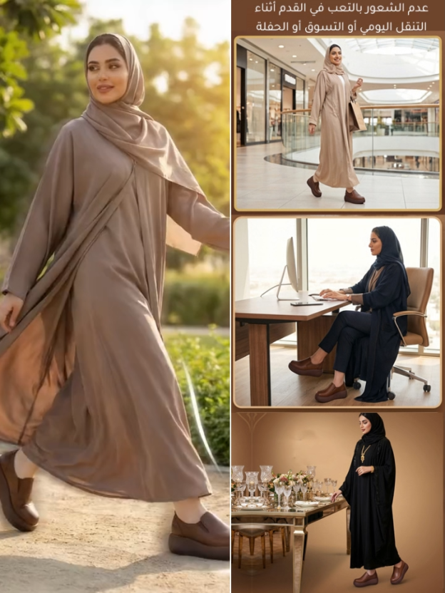 حذاء معتق راقي جلدي بنعل سميك للنساء 