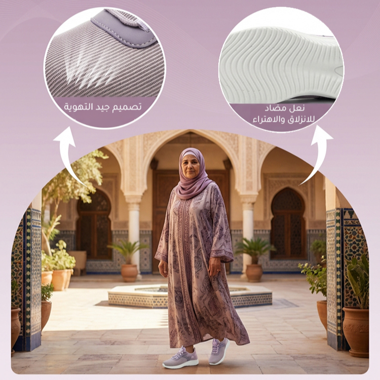 Healthy-foot حذاء مشي مريح بمقدمة حذاء مستديرة(لا حاجة إلى انحناء الخصر أثناء ارتداء الحذاء)