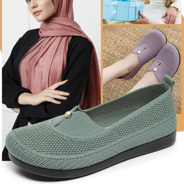 Healthy-foot حذاء كاجوال إيطالي مزين بلؤلؤ من قماش شبكي مصمم مخصص للأم