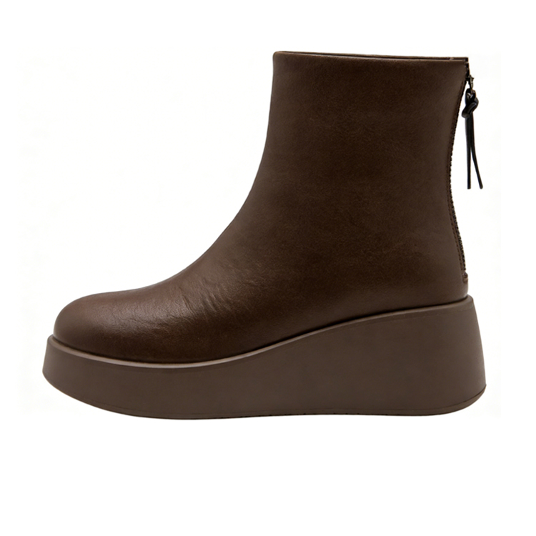 Healthy-foot حذاء مارتن نسائي من الجلد الأصلي، بتصميم سحاب خلفي، غير قابل للانزلاق ومقاوم للماء، أكثر ملاءمة لطقس الخريف والشتاء، ناعم ومريح، نمط متعدد الاستخدامات