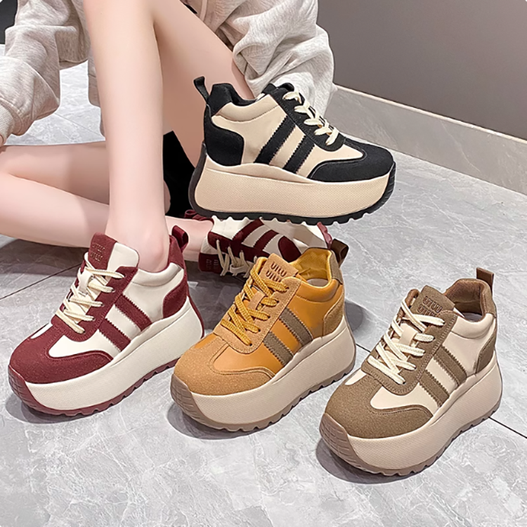 Healthy-foot   حذاء رياضي نسائي بنعل سميك طراز أغا كلاسيكي