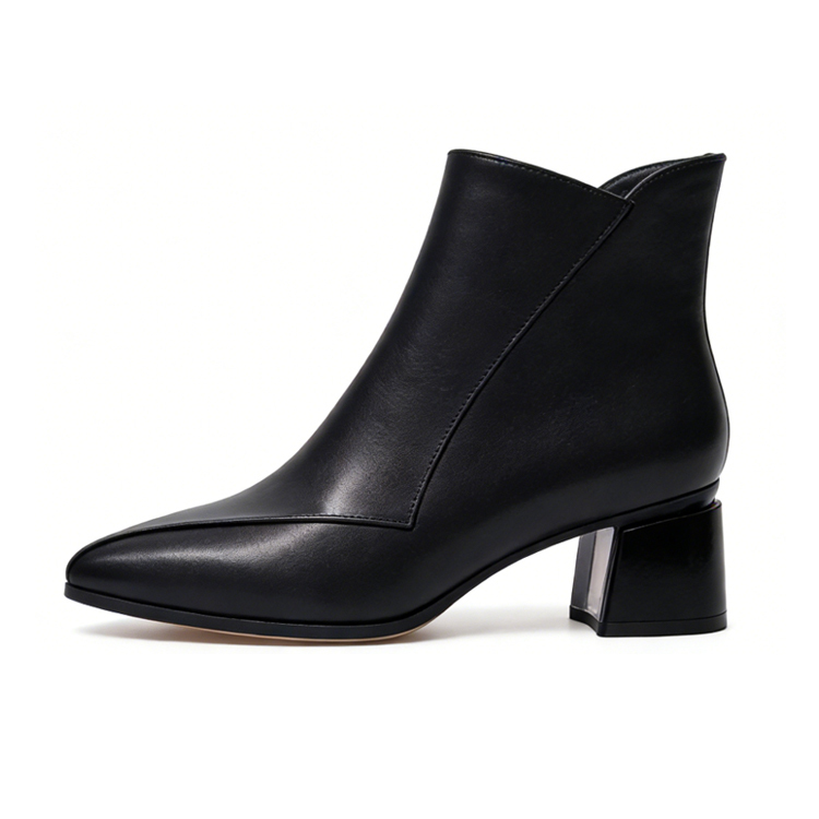 Healthy-foot حذاء نسائي عصري مدبب الرأس مع كعب مربع، ارتفاع 3 سم، مبطن بالصوف الدافئ، مناسب للعمل المكتبي وارتدائه اليومي