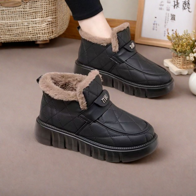 Healthy-foot حذاء ثلج مريح للسيدات، مبطن للدفء وناعم، تصميم عرض 8.6 سم، مناسب بشكل خاص للنساء كبيرات السن، موديل يومي متعدد الاستخدامات-healthy-foot