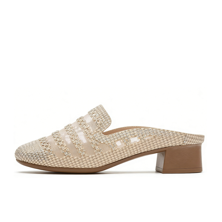 Healthy-foot حذاء مفتوح من الشبكة الفرنسية مريح للتنفس، مغلق من الأمام، كعب بارتفاع 3 سم، مريح للارتداء، مناسب بشكل أكبر للاستخدام اليومي