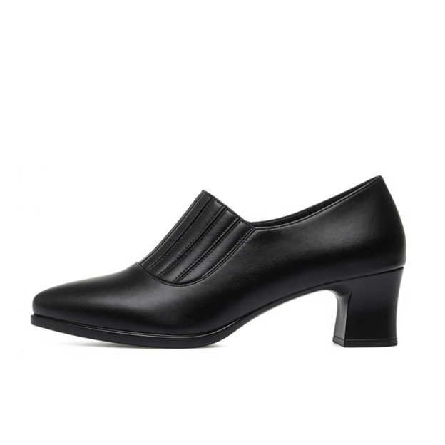 Healthy-foot حذاء نسائي بكعب عالٍ من الجلد الطبيعي، كعب 7 سم، تصميم بسيط، جلد ناعم مريح حتى لا تتعب قدميك حتى بعد الوقوف لفترة طويلة