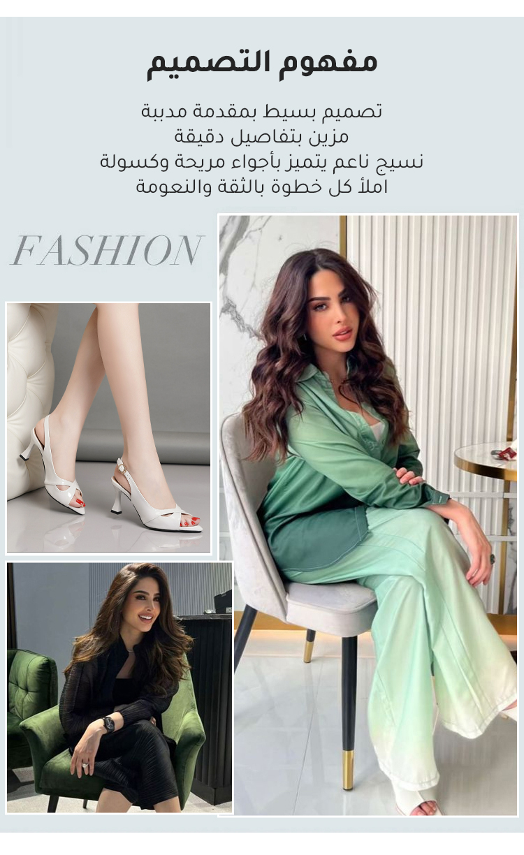 صندل نسائي أنيق من الجلد الطبيعي بكعب عالي