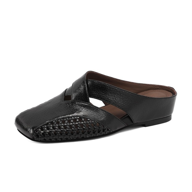 HEALTHY-Foot صندل حماية الأصابع بأسلوب فرنسي مع كعب منخفض